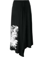 Yohji Yamamoto Flower Print Asymmetric Skirt