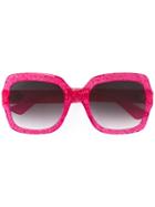 Gucci Eyewear Glitter Optyl Template Sunglasses, Women's, Size: 54, Pink/purple, Acetate