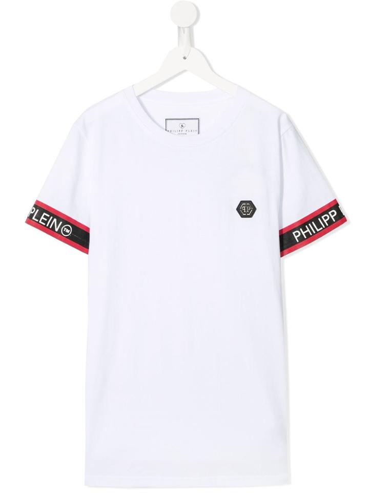 Philipp Plein Junior Logo Plaque T-shirt - White