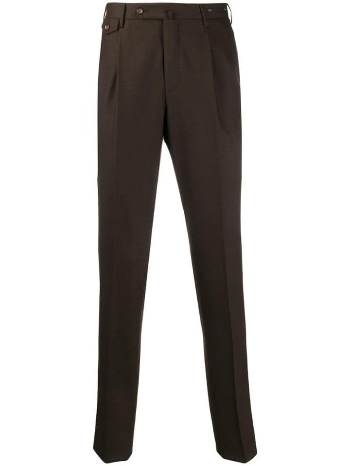 Pt01 Slim Tailored Trousers - Brown