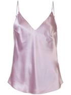 Fleur Du Mal Luxe V-neck Cami Top - Pink