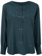 Isabel Marant - Studded Otto Blouse - Women - Silk/brass - 40, Green, Silk/brass
