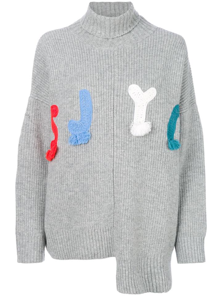 Sjyp Turtleneck Knitted Jumper - Grey