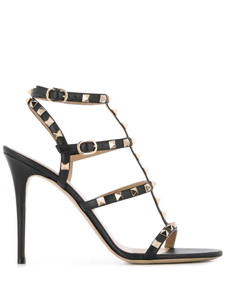 Valentino Rockstud 130mm Leather Sandals - Black