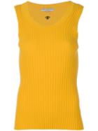 Emilio Pucci - Ribbed Knitted Tank - Women - Polyester/viscose - M, Yellow/orange, Polyester/viscose