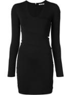 T By Alexander Wang Cut-out Fitted Dress, Women's, Size: Medium, Black, Polyester/spandex/elastane/rayon