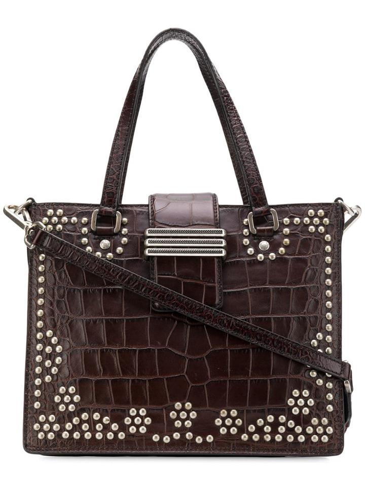Etro Studded Tote - Brown