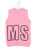 Msgm Kids - Logo Embroidered Sweat Top - Kids - Cotton - 6 Yrs, Girl's, Pink/purple
