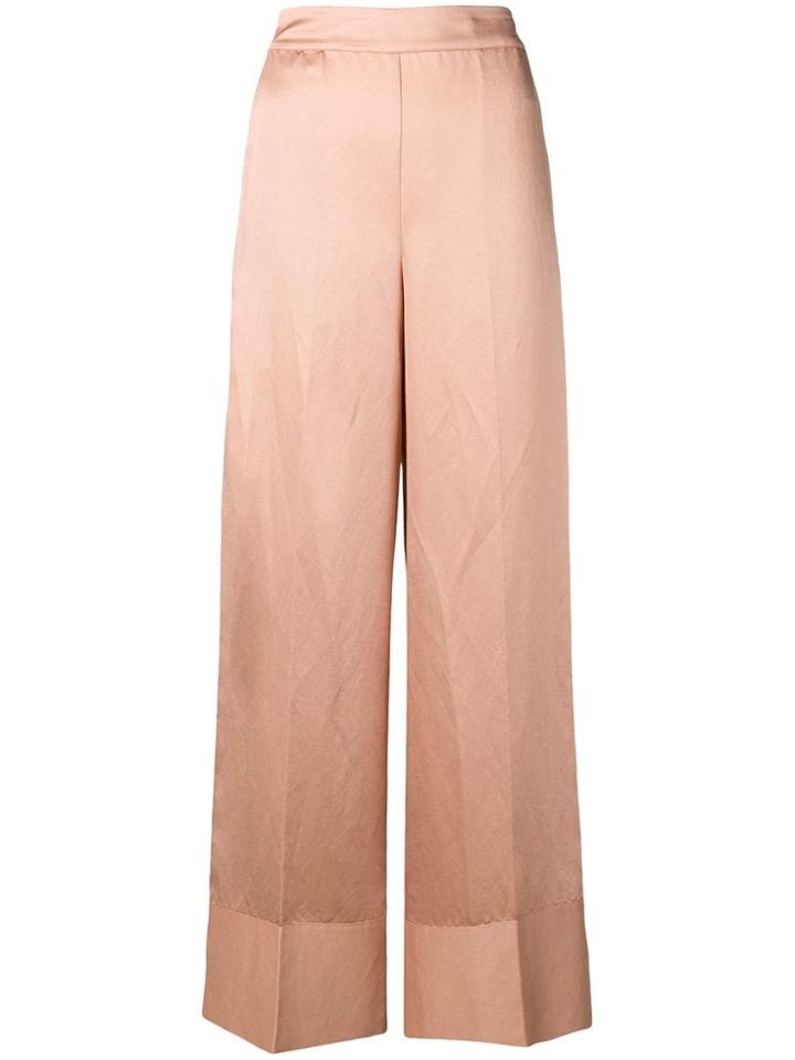 Semicouture High Waisted Wide Leg Trousers - Neutrals