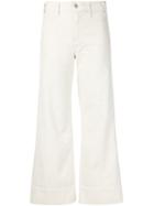 Flared Corduroy Trousers, Women's, Size: 24, White, Cotton/spandex/elastane, Citizens Of Humanity