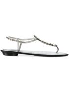 René Caovilla Embellished Flat Sandals - Metallic