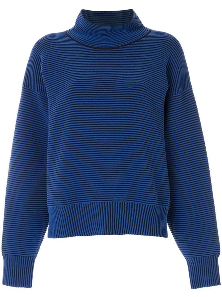 Nagnata Ribbed Knit Turtleneck Jumper - Blue