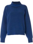Nagnata Ribbed Knit Turtleneck Jumper - Blue