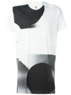 Julius Abstract Print T-shirt, Men's, Size: 2, White, Cotton/modal