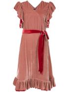 Reinaldo Lourenço Bicolor Velvet Dress - Pink & Purple