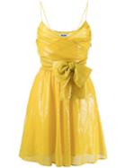 Msgm Sequin Embroidered Wrap Dress - Yellow