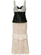 Alexander Wang Lace Midi Dress With Corset Panel - Black