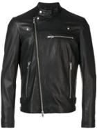Dondup Zipped Leather Jacket - Black