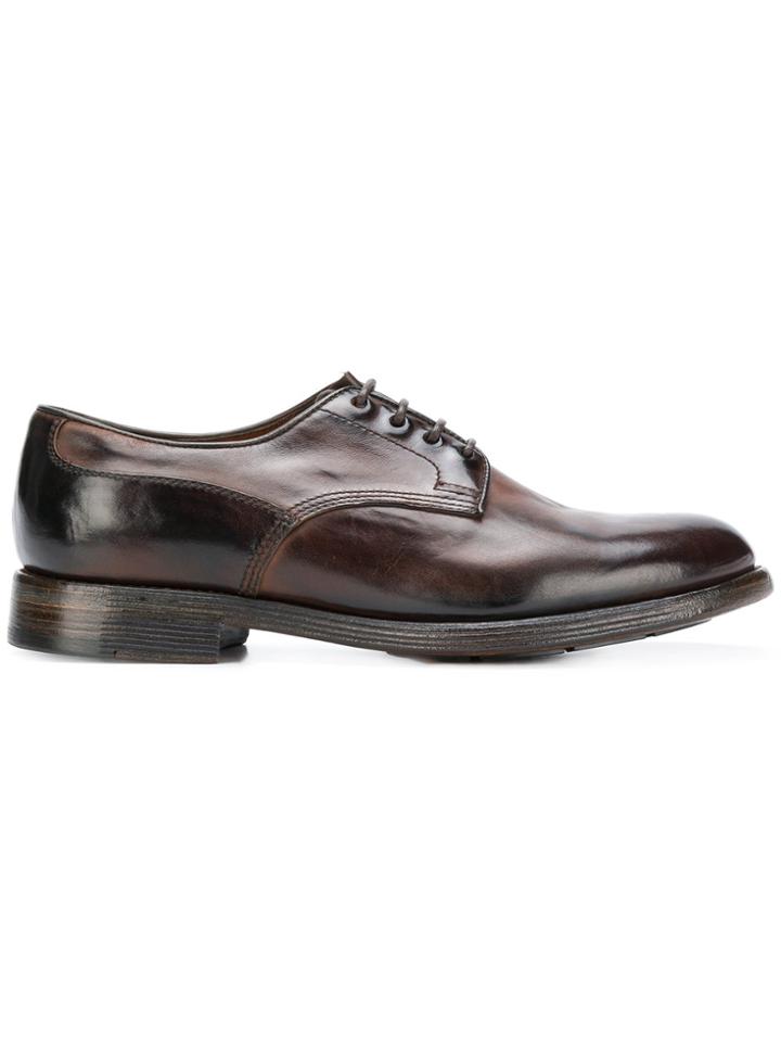 Silvano Sassetti Leather Lace-up Trainers - Brown
