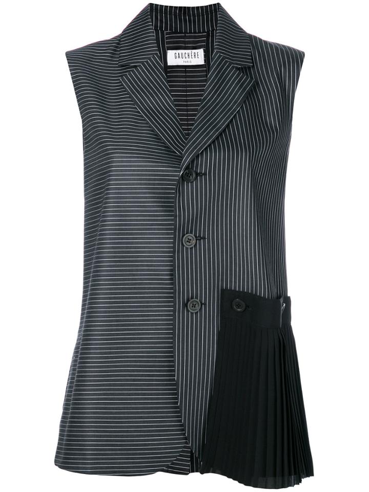 Gauchère Stripe Collar Vest - Black