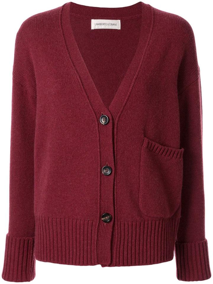 Lamberto Losani Ribbed Detail Cardigan - Red