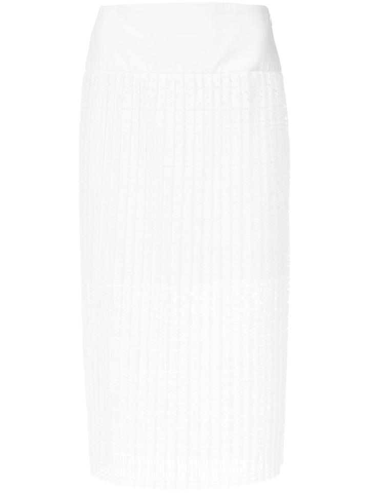Giuliana Romanno Pleated Midi Skirt - White