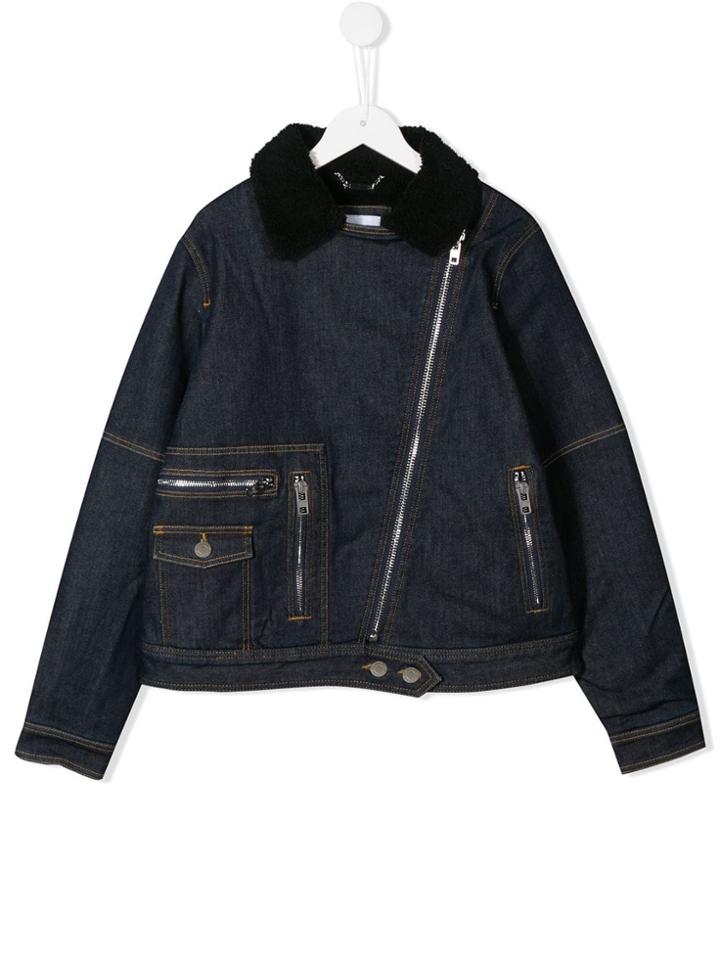 Givenchy Kids Biker Denim Jacket - Blue