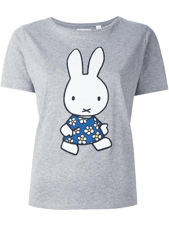 Chinti And Parker Miffy Applique T-shirt, Women's, Size: Xs, Grey, Cotton