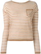 Barena Striped Knitted Blouse, Women's, Size: Medium, Nude/neutrals, Virgin Wool/silk/cashmere