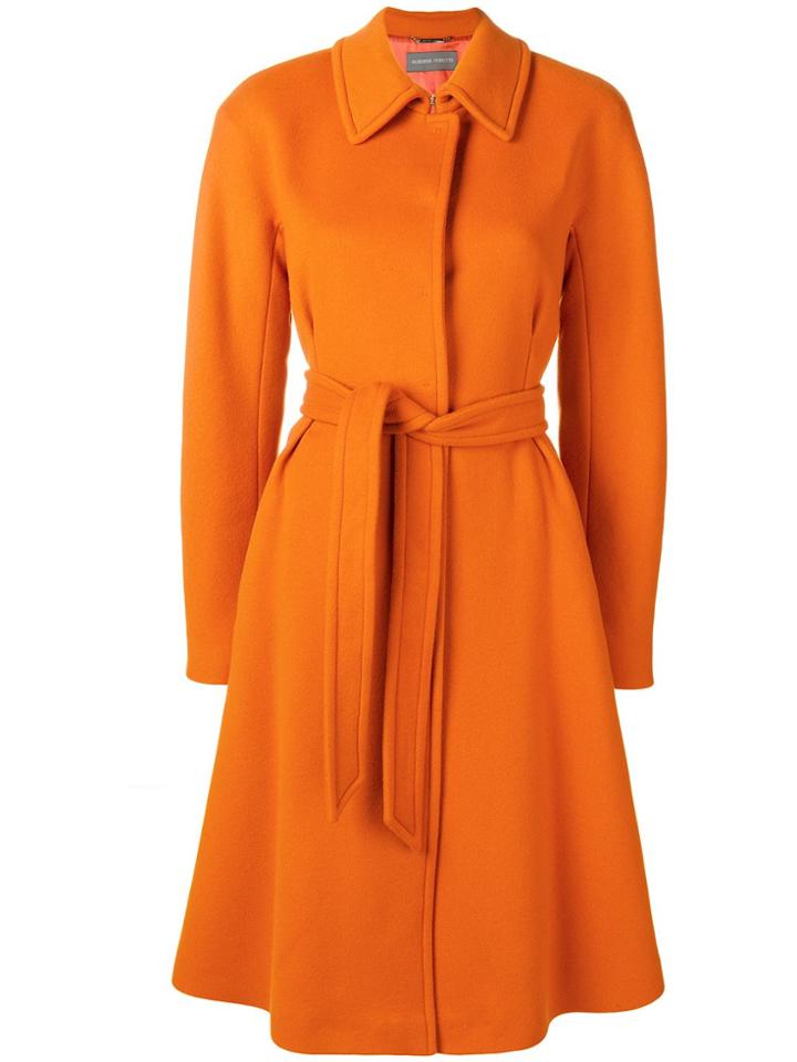 Alberta Ferretti Belted Coat - Yellow & Orange
