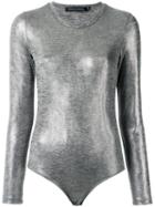 Andrea Marques - Long Sleeves Bodysuit - Women - Viscose - 40, Women's, Grey, Viscose