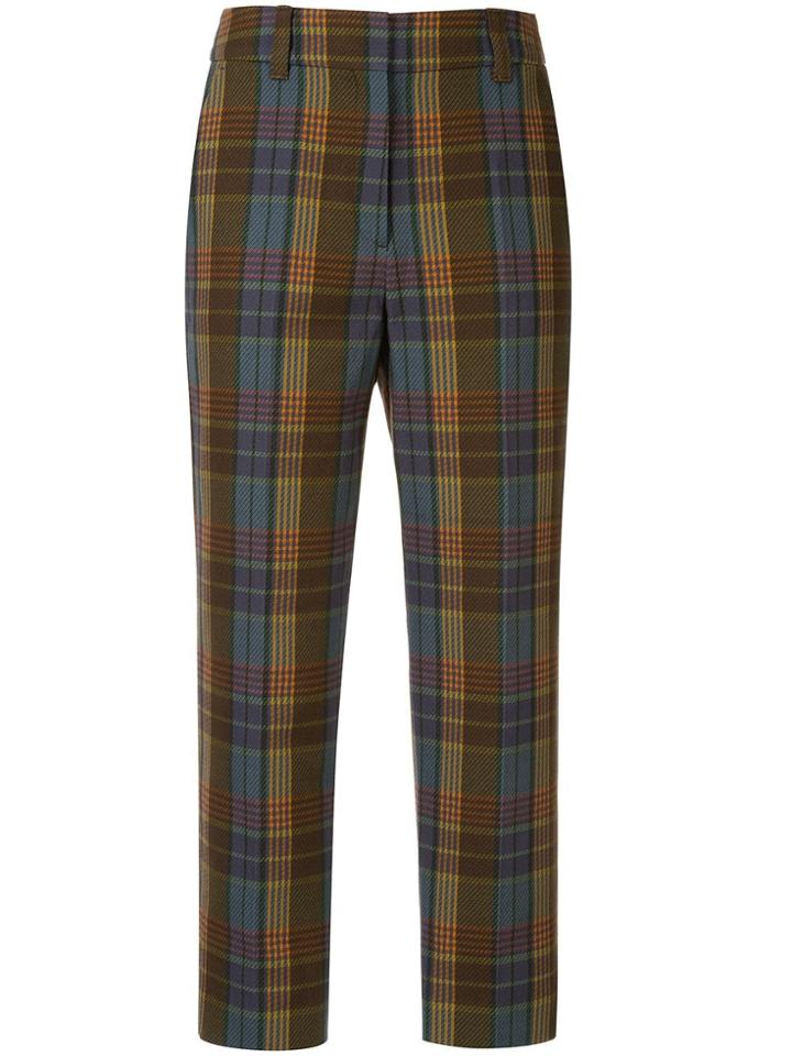 Goen.j Zen Check Tapered Trousers - Brown