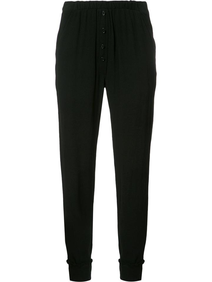 Raquel Allegra Buttoned Fly Trousers, Women's, Size: Iii, Black, Cotton/rayon