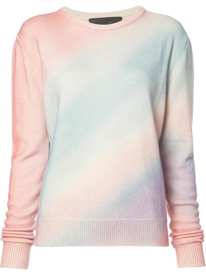 The Elder Statesman Diagonal Stripe Jumper, Women's, Size: Medium, Pink/purple, Cashmere