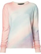 The Elder Statesman Diagonal Stripe Jumper, Women's, Size: Medium, Pink/purple, Cashmere