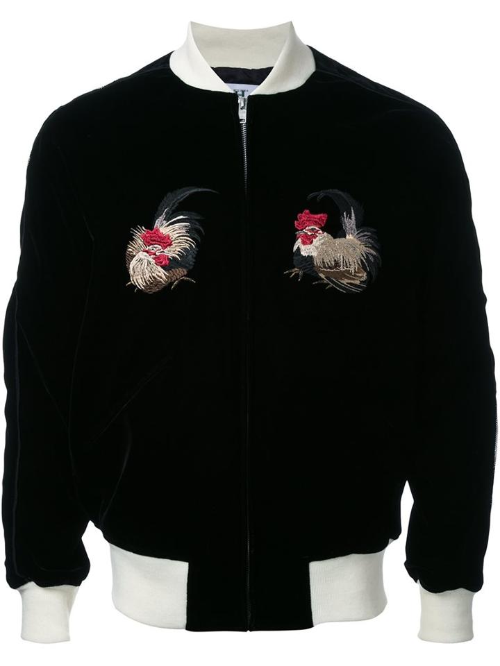 Hbns Embroidered Rooster Souvenir Jacket