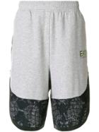 Ea7 Emporio Armani Contrast Printed Hem Shorts - Grey