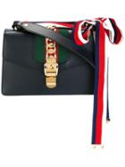 Gucci Sylvie Shoulder Bag, Women's, Blue, Leather