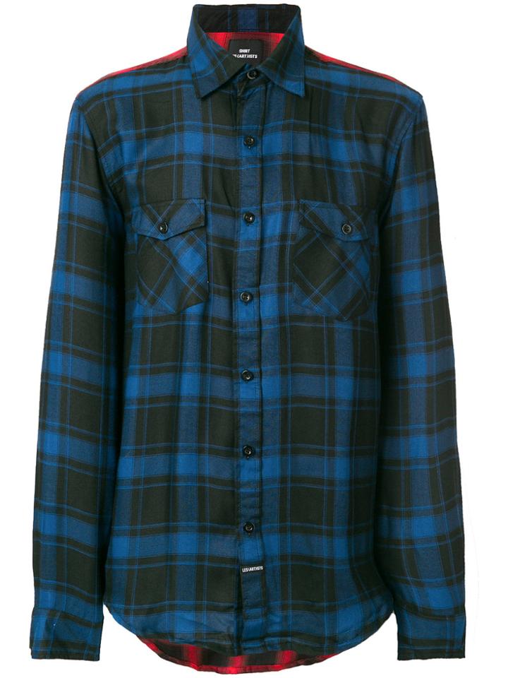 Les (art)ists Colour Block Plaid Shirt - Blue