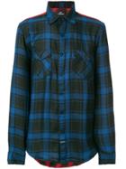 Les (art)ists Colour Block Plaid Shirt - Blue