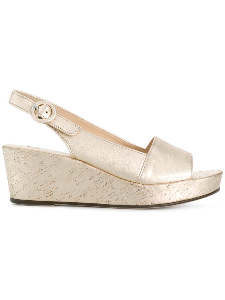Hogl Buckle Strap Wedge Sandals - Yellow & Orange