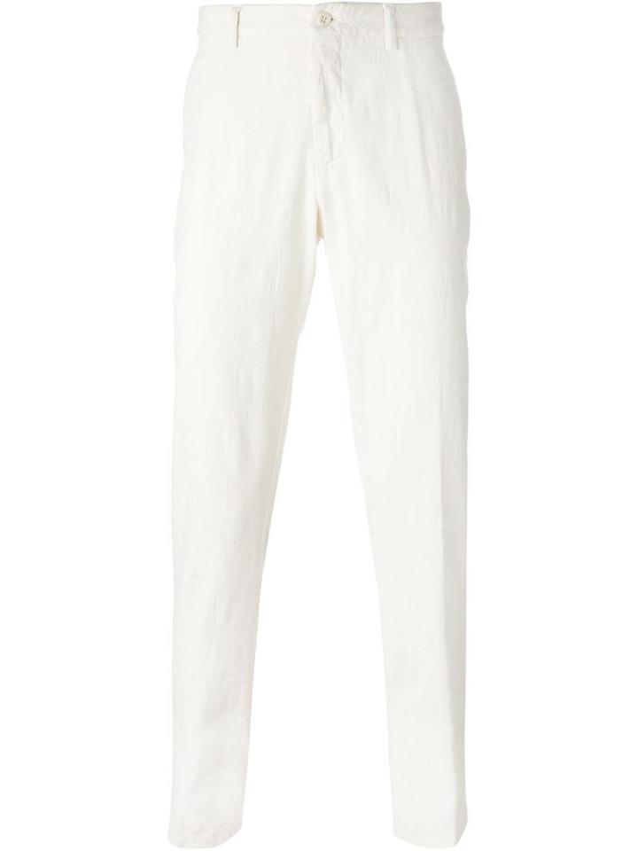 Etro Slim-fit Trousers, Men's, Size: 50, White, Cotton/spandex/elastane