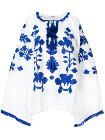 March 11 Tassel Embroidered Blouse - White