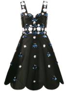 Huishan Zhang - Floral Sequin Cocktail Dress - Women - Silk/nylon/polyester/pvc - 8, Black, Silk/nylon/polyester/pvc