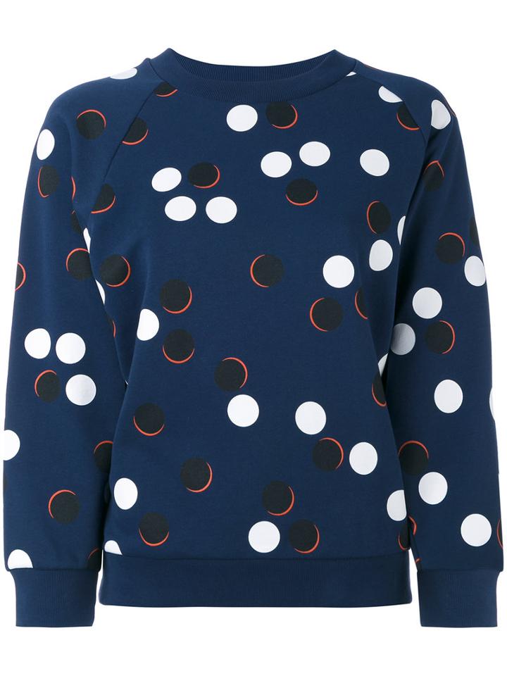 Maison Kitsuné - Patterned Knitted Top - Women - Cotton - Xs, Blue, Cotton