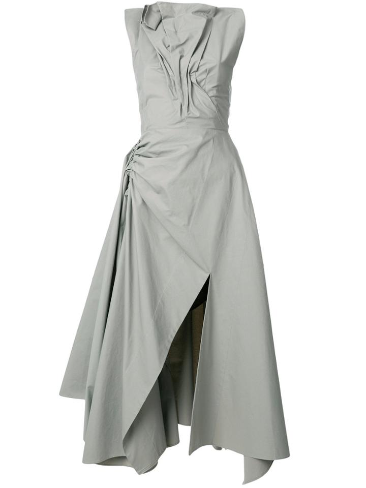 Maticevski Ruched Asymmetric Dress - Green