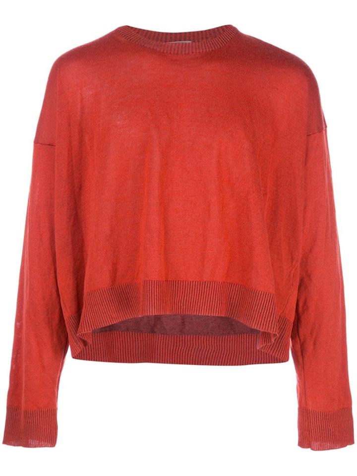 Lanvin Cropped Slouchy Sweater - Red