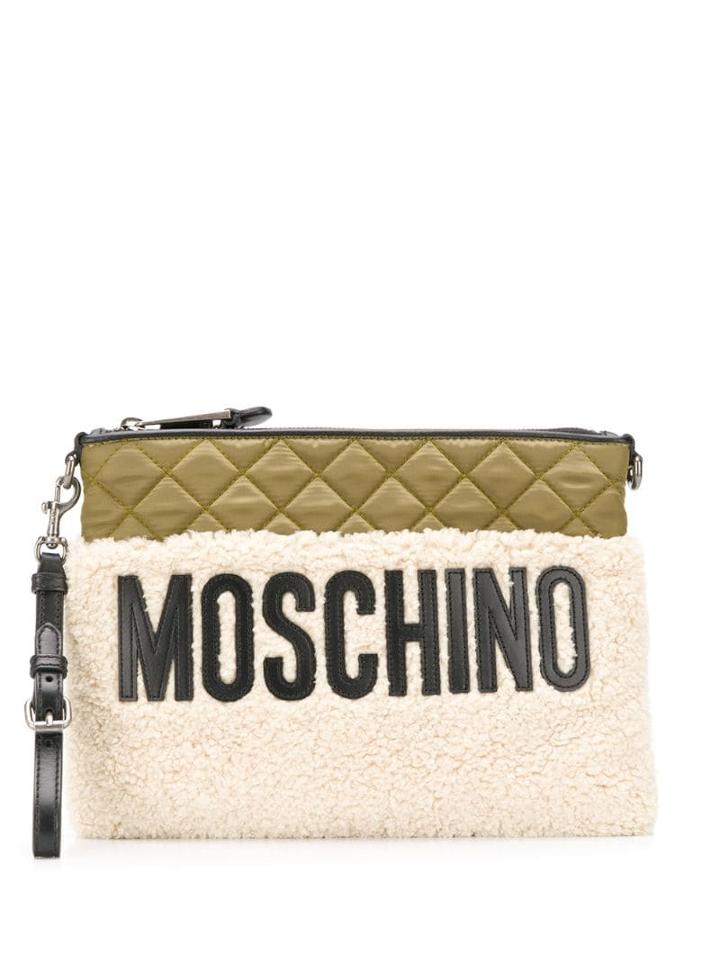 Moschino Quilted Top Clutch Bag - Neutrals