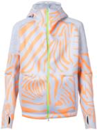 Adidas By Kolor Tiger Print Zipped Hoodie, Men's, Size: Medium, Grey, Polyester