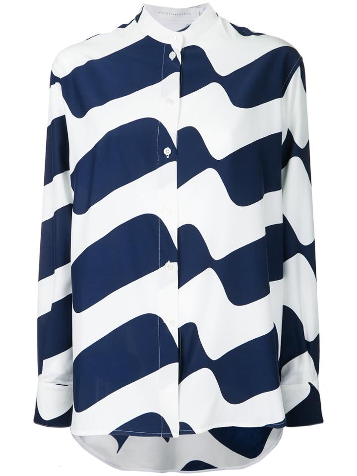 Victoria Beckham Waves Print Shirt - Blue